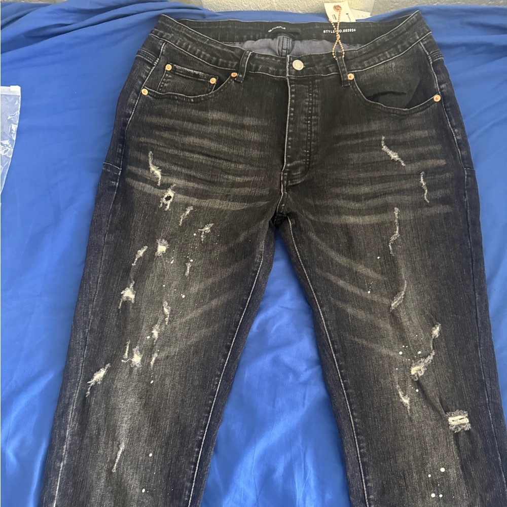 Purple jeans Distressed Black style no.002024
